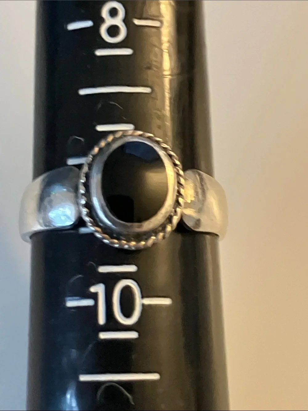 Sterling Silver Black Onyx Oval Ring for Women
